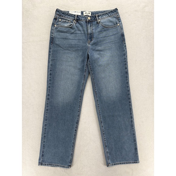 Seven7 Denim - Seven7 Loose Straight Jeans Womens 8 Blue Medium Wash High Rise Stretch Baggy
